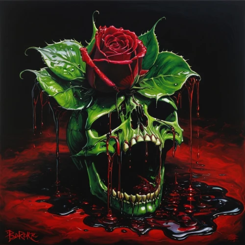 rosevelt,rosses,red rose,greed,rosae,black rose,red rose in rain,way of the roses,dismember,red roses,oil painting on canvas,deicide,genest,spray roses,roses,seerose,gorefest,rosebush,romantic rose,scull,Illustration,Realistic Fantasy,Realistic Fantasy 33