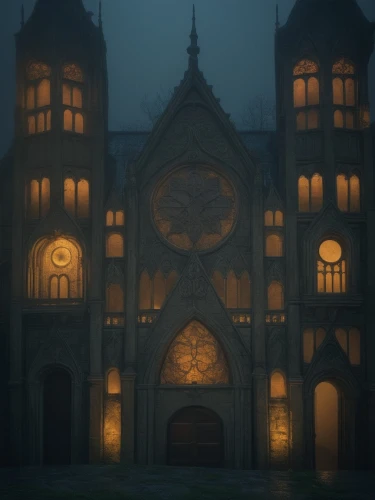 haunted cathedral,ghost castle,witch's house,obscura,eerie,the haunted house,haunted castle,odditorium,gold castle,haunted house,magorium,lair,gothic church,victorian,creepy house,house silhouette,orphanage,cathedral,fairy tale castle,tentorium,Photography,General,Fantasy