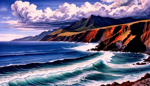 coastal landscape,seascape,sea landscape,cliffs ocean,ocean waves,landscape with sea,beach landscape,rocky coast,seascapes,wyland,mountain and sea,flysch,clifftops,mountain beach,cliff coast,stormy sea,ocean background,dolphin coast,japanese waves,cliffs,Conceptual Art,Daily,Daily 17