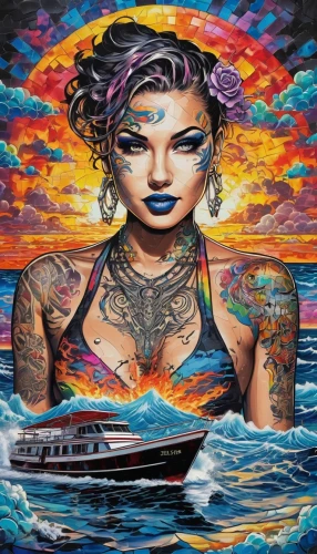 girl on the boat,oceano,islander,aquarius,oceanian,chicanas,oceana,yachtswoman,sea fantasy,jetski,the sea maid,aquarian,viveros,jasinski,tattoo girl,sirens,tour to the sirens,catalina,oceanica,siren,Conceptual Art,Graffiti Art,Graffiti Art 07