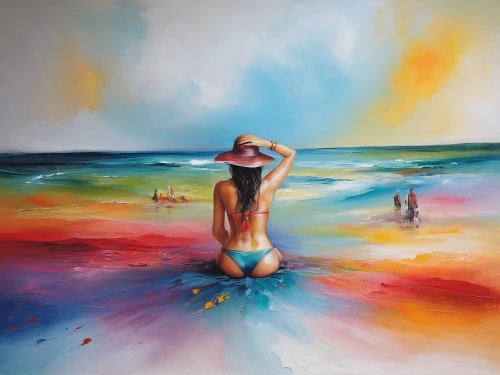 oil painting on canvas,girl on the dune,beach landscape,peinture,sea landscape,oil painting,art painting,man at the sea,exploration of the sea,seascape,caple,beachgoer,bather,pintura,jeanneney,sea beach-marigold,bathers,coomber,dream beach,watercolorist,Illustration,Paper based,Paper Based 04