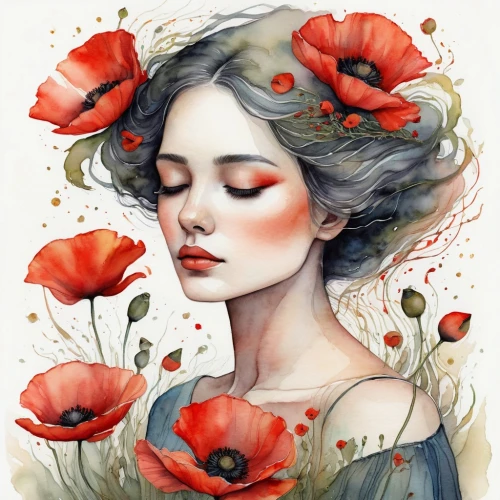 poppies,red poppies,floral poppy,poppy flowers,red poppy,red petals,field of poppies,viveros,watercolor flowers,poppy fields,watercolor painting,poppy flower,red anemones,behenna,flower painting,mohn,rose hips,red anemone,poppy field,orange poppy,Illustration,Realistic Fantasy,Realistic Fantasy 16