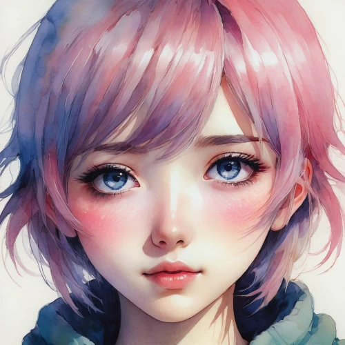 nadeshiko,marinette,natsuki,haru,satori,krita,nanami,fiora,girl portrait,digital painting,serah,maeve,anime girl,fantasy portrait,luka,kanata,neopolitan,vi,ponyo,kanon,Illustration,Paper based,Paper Based 15