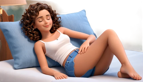 woman on bed,relaxed young girl,pregnant woman icon,premenstrual,girl in bed,vidya,derivable,girl sitting,beren,3d rendered,woman sitting,girl in a long,female model,woman laying down,reclining,dressup,tamanna,cute cartoon image,blue pillow,milioti,Unique,3D,3D Character