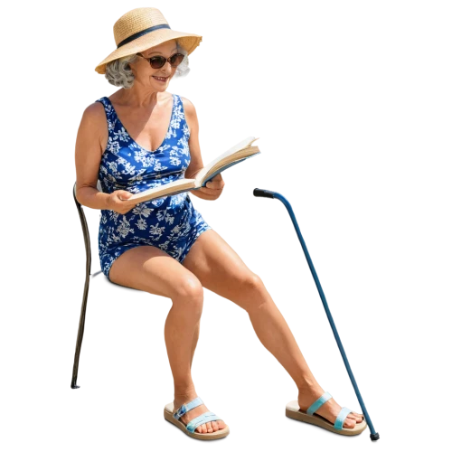 blonde woman reading a newspaper,deck chair,deckchair,bluestocking,elderly lady,reading magnifying glass,woman holding a smartphone,image editing,sclerotherapy,beach chair,sexagenarian,elderly person,rocking chair,holidaymaker,blonde sits and reads the newspaper,retro woman,deckchairs,photosensitivity,memoirist,folding chair,Illustration,American Style,American Style 09