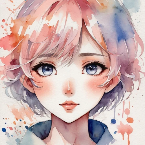 marinette,haru,watercolors,watercolor,watercolour paint,watercolor blue,mabuchi,water colors,watercolor background,nanami,watercolor frames,watercolours,watercolor frame,watercolor macaroon,watercolour,kanke,krita,rei ayanami,watercolor painting,watercolor paper,Illustration,Paper based,Paper Based 25