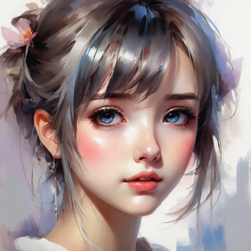 girl portrait,kommuna,digital painting,krita,fantasy portrait,study,girl drawing,mystical portrait of a girl,young girl,romantic portrait,hoshihananomia,portrait of a girl,overpainting,blanc,painter doll,world digital painting,face portrait,anime girl,yanzhao,youliang,Conceptual Art,Oil color,Oil Color 03