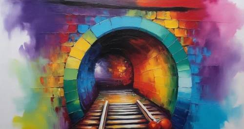 tunnel,wall tunnel,train tunnel,railway tunnel,tunel,tunnels,oil pastels,passage,church painting,escalera,lionnel,tunneling,escaleras,archway,stairway,heaven gate,chalk drawing,colori,pasaje,el arco,Illustration,Paper based,Paper Based 04