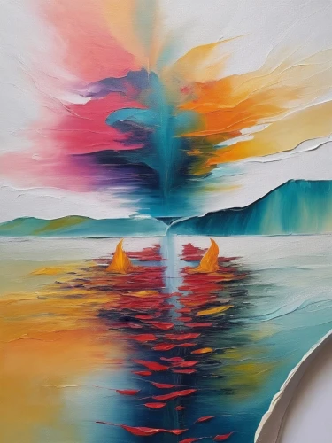 oil painting on canvas,painting technique,glass painting,oil on canvas,art painting,oil painting,abstract painting,colorful water,peinture,pintura,fire and water,meticulous painting,boat landscape,sea landscape,marble painting,acrylic paint,painting,water scape,wetpaint,to paint,Illustration,Paper based,Paper Based 04