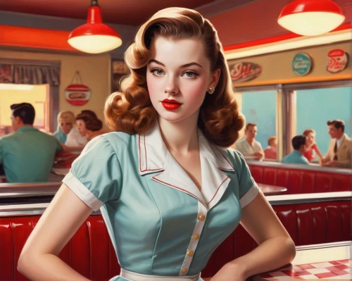 retro diner,retro pin up girl,50's style,retro pin up girls,fifties,waitress,retro woman,retro women,retro girl,pin up girl,pin ups,pin-up girl,pin up girls,pin-up girls,soda fountain,vintage 1950s,valentine day's pin up,pin-up model,valentine pin up,cigarette girl,Conceptual Art,Daily,Daily 12