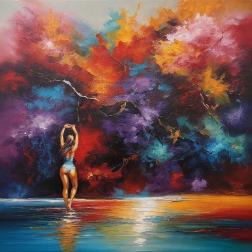 oil painting on canvas,dance with canvases,art painting,dream art,colorful background,oil painting,dubbeldam,pintura,painting technique,coomber,chudinov,synesthesia,harmony of color,painter,imaginacion,oil on canvas,creative background,vibrancy,gymnastique,synesthetic,Illustration,Paper based,Paper Based 04
