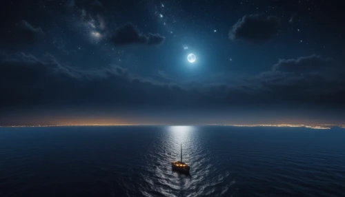 moon and star background,adrift,sea night,lightships,moonlit night,deep ocean,fantasy picture,the endless sea,moon and star,light of night,night image,night star,navigare,astronomy,blue planet,nightscape,tribute in light,nautical star,constellation swan,star of bethlehem,Photography,General,Realistic