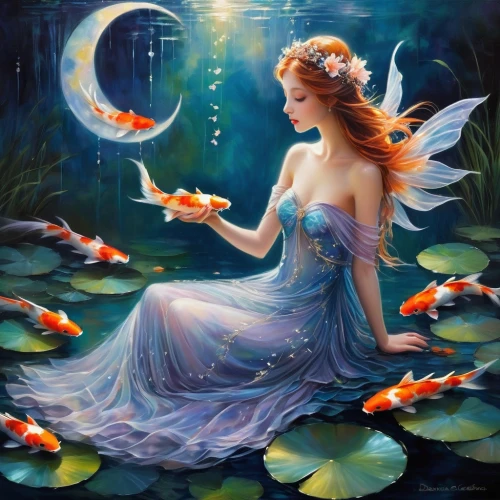 faerie,faery,fairie,sirene,fantasy picture,amphitrite,water nymph,fairy lanterns,naiad,kupala,constellation swan,sirena,dreamscapes,fairy queen,fantasy art,enchantment,melusine,diwata,undine,naiads,Illustration,Realistic Fantasy,Realistic Fantasy 30