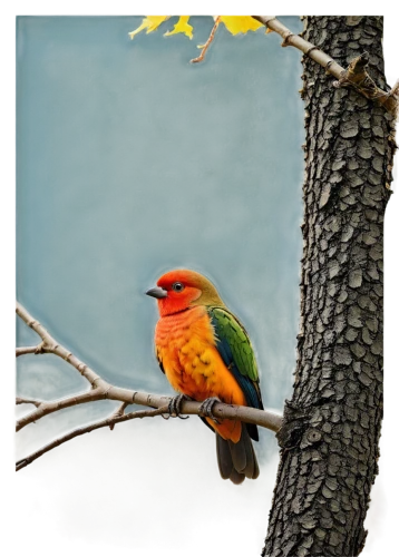 european bee eater,tanagers,tanager,cape weaver,bushshrike,baltimore oriole,red finch,sun parakeet,passerine,yellowhammer,passerine bird,bird on tree,bird on branch,red feeder,sun conure,blue-tailed bee-eater,crimson finch,red headed finch,redbreast,colorful birds,Illustration,Japanese style,Japanese Style 08