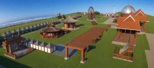 nativity village,wooden church,3d rendering,sketchup,stave church,wooden houses,scandia gnomes,3d rendered,knight village,stilt houses,3d render,ecovillages,avernum,wooden construction,cube stilt houses,playset,render,escher village,golf resort,viminacium,Photography,General,Realistic