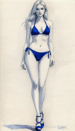 watercolor pin up,advertising figure,watercolor blue,azzurro,female model,body positivity,pencil color,gabourey,female body,ballpoint pen,mazarine blue,color pencil,azzurra,dessin,female swimmer,blue painting,annemone,oratore,objectification,burkinabes,Illustration,Black and White,Black and White 26