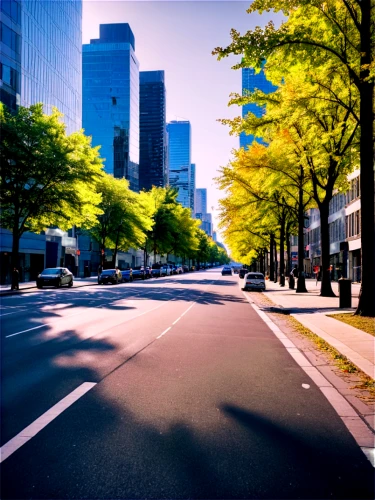 city highway,marunouchi,asphalt road,tree-lined avenue,racing road,road surface,tree lined avenue,strasse,city scape,boulevard,potsdamer platz,paved square,carfree,urban landscape,cherry blossom tree-lined avenue,peachtree,avenue,ringstrasse,tram road,streetscape,Art,Artistic Painting,Artistic Painting 37