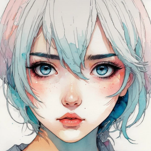 kommuna,rei ayanami,piko,krita,saiko,nanami,suzuya,heterochromia,ayanami,ciri,karou,nadeshiko,weiss,siro,sayo,pupils,blue eye,cyan,sae,pupil,Illustration,Paper based,Paper Based 19