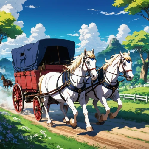 horse and cart,horse drawn,horse carriage,wooden carriage,clydesdales,carriage,horsecar,horse-drawn carriage,horsecars,horse-drawn vehicle,delivering,wagonway,covered wagon,horse drawn carriage,cart horse,amish hay wagons,carriage ride,delivery service,straw carts,carrozza,Illustration,Japanese style,Japanese Style 03