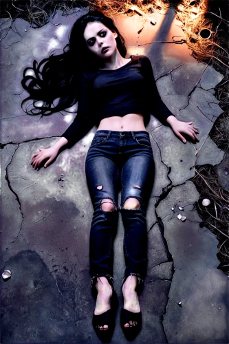 ophelia,girl lying on the grass,chalk drawing,strewn,fallen petals,on the ground,sunken,fallen leaf,floored,chalk outline,photomanipulation,grunge,raptured,melancholia,fallen from the sky,fallen leaves,woman laying down,belly painting,fallen angel,puddle,Conceptual Art,Fantasy,Fantasy 34