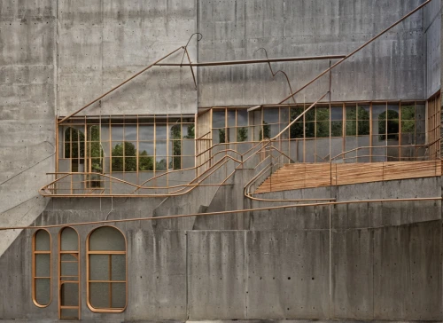 stairwells,zumthor,exposed concrete,concrete construction,steel stairs,corten steel,balustrades,kundig,multistory,outside staircase,winding staircase,balustraded,staircases,stairways,lofts,stairwell,seidler,salk,falsework,rungs,Photography,General,Realistic