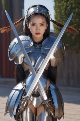 female warrior,knightly,swordswoman,pevensie,joan of arc,knighten,knight armor,longsword,calibur,naginata,elseneer,swordfighting,armour,rapier,polyxena,fantasy warrior,zorthian,crowninshield,cuirass,arya,Photography,General,Realistic