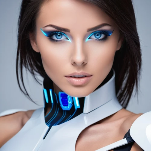 cybernetic,cybernetically,liara,fembot,neon makeup,wearables,neon body painting,electric blue,cyberangels,cybertrader,blue eyes,cyborgs,gynoid,humanoid,futuristic,cybernetics,positronic,futurist,cyberathlete,bluetooth headset,Conceptual Art,Sci-Fi,Sci-Fi 10