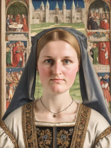 portrait of christi,etheldreda,benozzo,dorota,scholastica,ermengarde,joan of arc,abbess,moiraine,canoness,ethelburga,magdalen,berengaria,boniva,gothic portrait,tudor,cabrini,mincy,claudii,eleanora,Digital Art,Comic