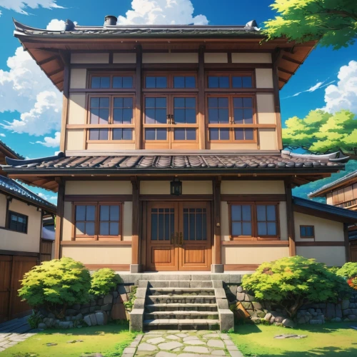 ryokan,honmaru,yamashiro,ryokans,kazoku,teahouse,sakura background,hachiman,kodokan,shingen,kyokai,kumashiro,dojo,teahouses,rakugo,asian architecture,hakuseki,kotoko,hanok,roof landscape,Illustration,Japanese style,Japanese Style 03