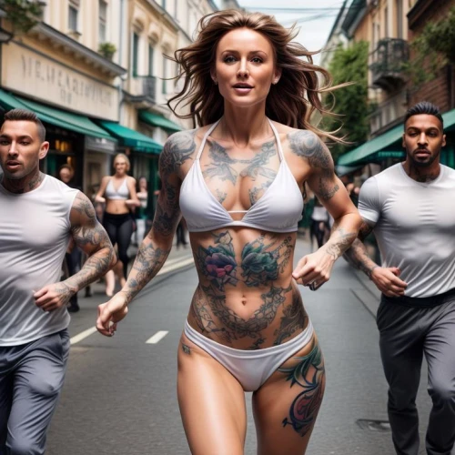 tattoo girl,female runner,tats,bodypaint,sportif,body art,with tattoo,tattoos,free running,tattooed,sprint woman,racewalker,tatau,tattooists,tattoo expo,body painting,bodypainting,tatoos,muscle woman,tattooist