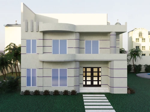 art deco,3d rendering,model house,sketchup,facade painting,stucco frame,residential house,exterior decoration,architectural style,residencial,apartment house,render,3d rendered,rendered,two story house,fresnaye,house with caryatids,apartment building,house facade,eifs
