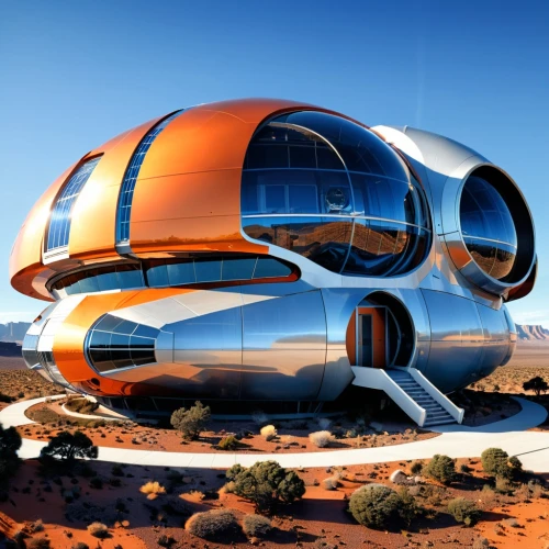 futuristic architecture,earthship,futuristic landscape,futuristic art museum,solar cell base,sky space concept,arcology,bonestell,electrohome,futuristic,spaceport,futuristic car,spaceship,quartzsite,space ship,teardrop camper,alien ship,jetsons,dunes house,chemosphere,Photography,General,Realistic