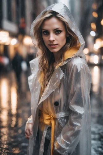 raincoat,rainwear,walking in the rain,raincoats,in the rain,umbrella,parka,girl walking away,waterproofs,rainy,weatherproof,lissa,overcoats,blonde woman,girl in cloth,rainswept,windbreaker,impermeable,cagoule,blonde girl,Photography,Natural