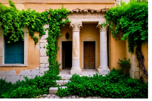 cortile,house with caryatids,sicily window,italianate,agrigento,masseria,corfu,mdina,loggia,lecce,zappeion,villa cortine palace,ancient house,syros,doric columns,greek island door,palladian,villa borghese,puglia,camondo,Conceptual Art,Sci-Fi,Sci-Fi 22