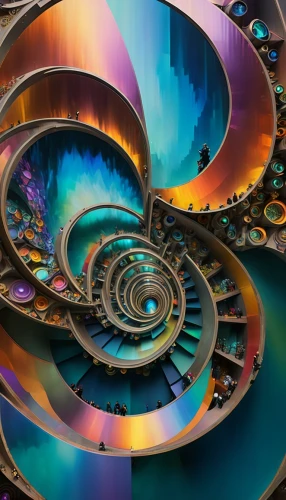 colorful spiral,spiral background,spiralling,spiral,spirals,spiral art,spiral staircase,time spiral,fractal art,fractals art,spirally,winding steps,spiral pattern,spiral stairs,spiraled,fractal environment,spiralled,concentric,fractal,apophysis,Unique,3D,Modern Sculpture