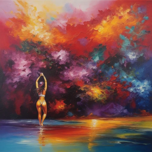 colorful background,oil painting on canvas,aura,painting technique,oil painting,dubbeldam,harmony of color,art painting,world digital painting,dance with canvases,colorful water,contradanza,girl on the river,the festival of colors,colori,colorful light,mantra om,dream art,oil on canvas,background colorful,Illustration,Paper based,Paper Based 04