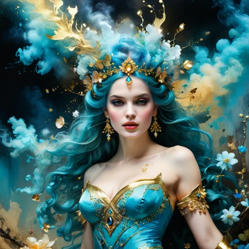 blue enchantress,fantasy art,fantasy woman,frigga,fantasy portrait,the enchantress,fantasy picture,fairy queen,enchantress,etheria,margairaz,amphitrite,sorceress,diwata,mera,sigyn,queen of the night,margaery,sorceror,wonderwoman,Photography,General,Fantasy