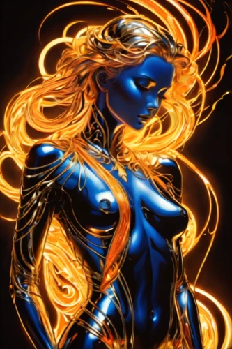 flamebird,garrison,bluefire,firehawk,witchblade,mystique,neon body painting,cortana,blackfire,larfleeze,firestar,dazzler,hellstrom,eradicator,lilandra,madelyne,sandahl,siryn,pinstriping,uniphoenix