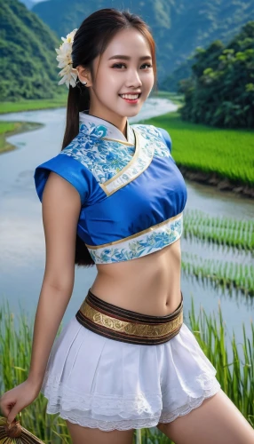 phyu,thongbai,lakorn,sanchai,asian costume,huahong,nghe,ethnic dancer,kanam,bihu,qixi,yangmei,vietnamese woman,xuyen,miss vietnam,kaewparadai,chenla,myanmese,songling,paddy field,Photography,General,Natural