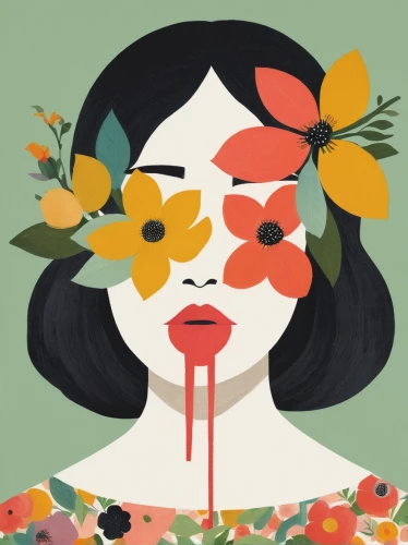 girl in flowers,retro flowers,flower illustrative,nasturtium,rosacea,rose flower illustration,vintage flowers,flowerhead,retro modern flowers,japanese anemones,flower garland,blooming wreath,orange blossom,flowers png,flower girl,rosebushes,orange floral paper,girl in a wreath,aesthetician,wreath of flowers,Illustration,Vector,Vector 08