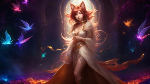 kitsune,amaterasu,faerie,fireheart,fantasy portrait,fae,starclan,fantasy picture,sorceress,zire,firecat,bastet,priestess,fayre,foxed,shiranui,fantasy art,vulpes,titania,velika