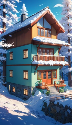 winter house,house in the mountains,ski resort,alpine village,chalet,house in mountains,the cabin in the mountains,butka,snow house,snow roof,winter village,log home,log cabin,snowhotel,avoriaz,alpine style,forest house,wooden house,dreamhouse,winterplace,Illustration,Japanese style,Japanese Style 03