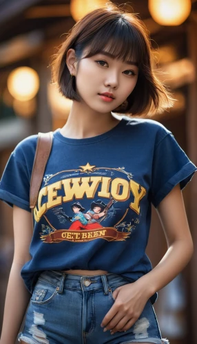 cowpoke,girl in t-shirt,crewcuts,zhiwu,cowgirl,retro woman,retro women,kweichow,ziwei,women fashion,taobao,retro girl,cowgirls,phuquy,levis,premium shirt,tshirt,kaew,jeans background,byoo,Photography,General,Natural