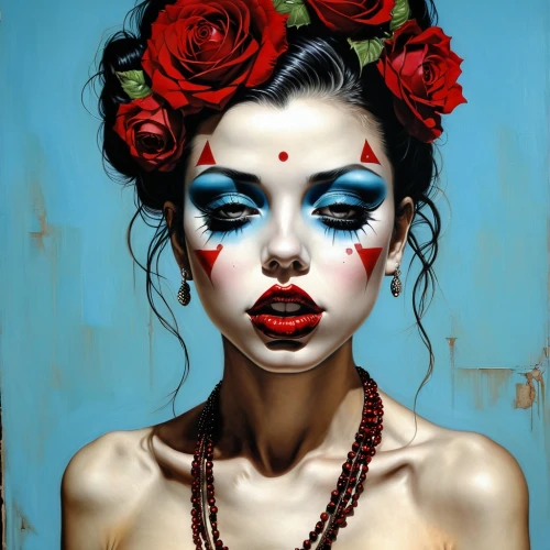 viveros,geisha girl,bodypainting,painted lady,body painting,oiran,bodypaint,vanderhorst,geisha,rankin,cool pop art,body art,lacombe,concubine,pop art style,painter doll,bohemian art,queen of hearts,emic,art painting,Illustration,Realistic Fantasy,Realistic Fantasy 10