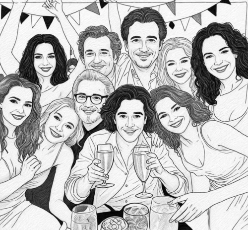 emmycast,coloring page,elenco,entourages,aile,party banner,caricatures,himyar,mocedades,caricature,anniversaire,partyers,draftfcb,coloring pages kids,celebrants,castmates,bridal shower,vector people,hogestyn,galecki,Design Sketch,Design Sketch,Detailed Outline