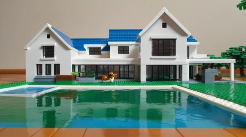 pool house,voxel,house with lake,model house,lego pastel,house by the water,lego background,holiday villa,3d rendering,mid century house,villa,modern house,shelepin,3d render,voxels,3d rendered,swimming pool,lego city,dreamhouse,residential house,Unique,3D,Garage Kits