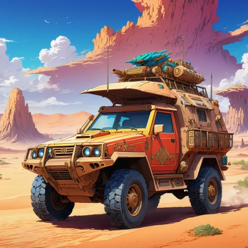 overland,desert safari,westfalia,vanagon,desert background,nomad,landcruiser,sossusvlei,overlander,travel van,toyota fj cruiser,uaz,capture desert,desert run,desert,safari,expedition camping vehicle,retro vehicle,landtroop,landrover,Illustration,Japanese style,Japanese Style 03