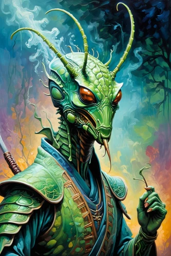 elashyi,kadath,narathorn,arbiter,mordenkainen,greenhorns,khaine,githyanki,vritra,gigan,dragon of earth,nidaros,ahriman,agamid,alien warrior,painted dragon,lizardmen,fantasy portrait,keeshan,kizil,Illustration,Realistic Fantasy,Realistic Fantasy 40