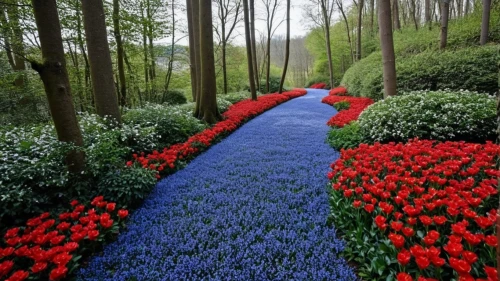 keukenhof,tulip festival,tulip field,flower carpet,tulip fields,blanket of flowers,tulips field,sea of flowers,field of flowers,splendor of flowers,tulips,flower border,hyacinths,flower field,netherlands,flower clock,the netherlands,blue red ground,flower art,floral border,Photography,General,Fantasy