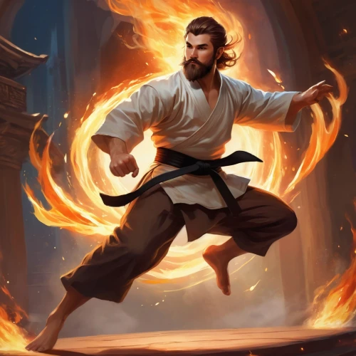 xingyiquan,karateka,taijutsu,kenjutsu,taijiquan,aikido,kongfu,nidan,kyokushin,balrog,yagya,airbender,iaido,karate,shaolin,dervish,temur,martial arts,taoist,fire artist,Illustration,Realistic Fantasy,Realistic Fantasy 01